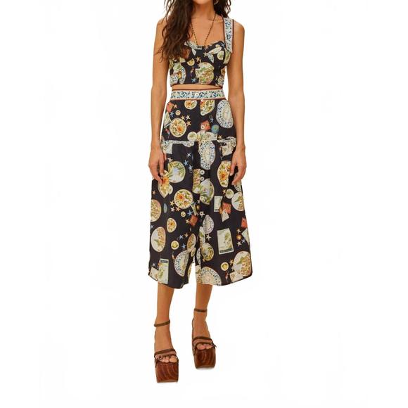 FARM RIO Dresses & Skirts - NEW FARM RIO trip souvenir mixed buttons midi skirt in black